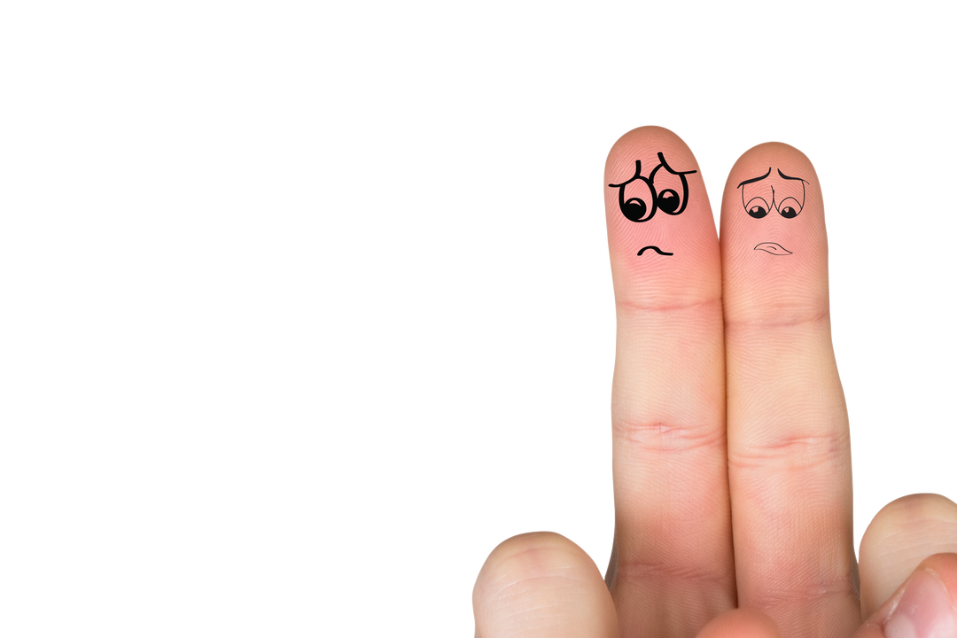 Fingers with Drawn Faces on Transparent Background Gesture Concept - Download Free Stock Images Pikwizard.com