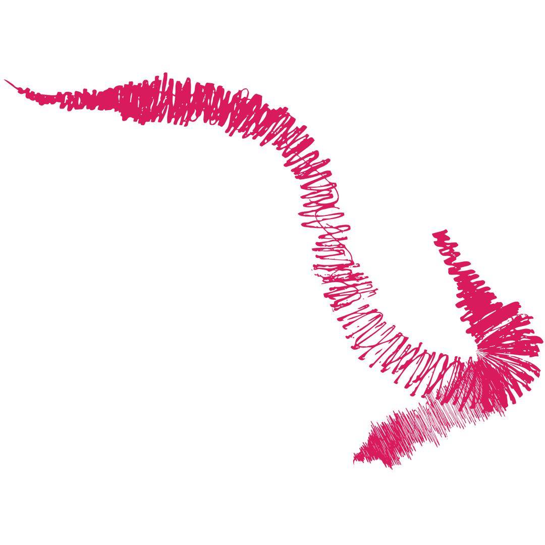 Curved Pink Arrow Illustrating Movement on Transparent Background