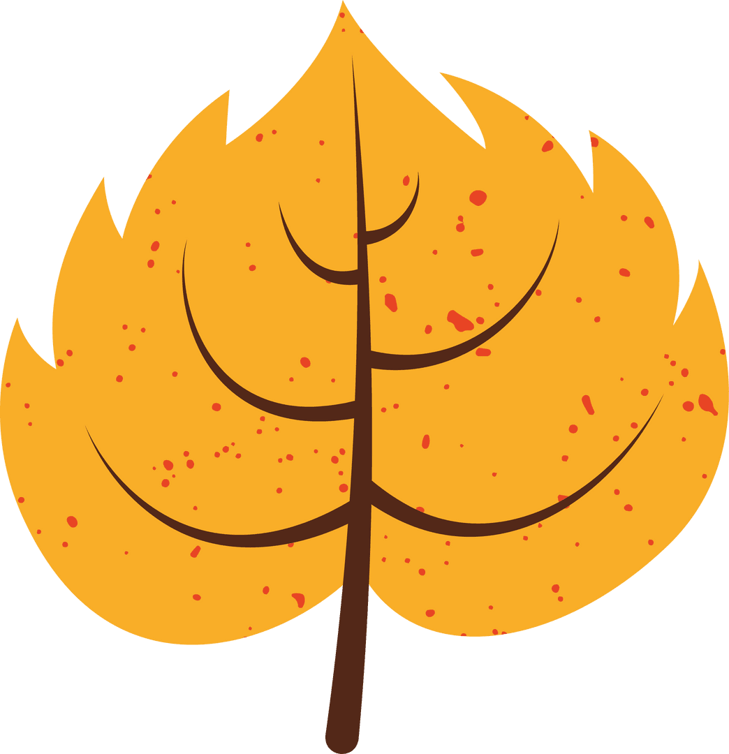 Transparent Autumn Leaf Illustration with Warm Colors