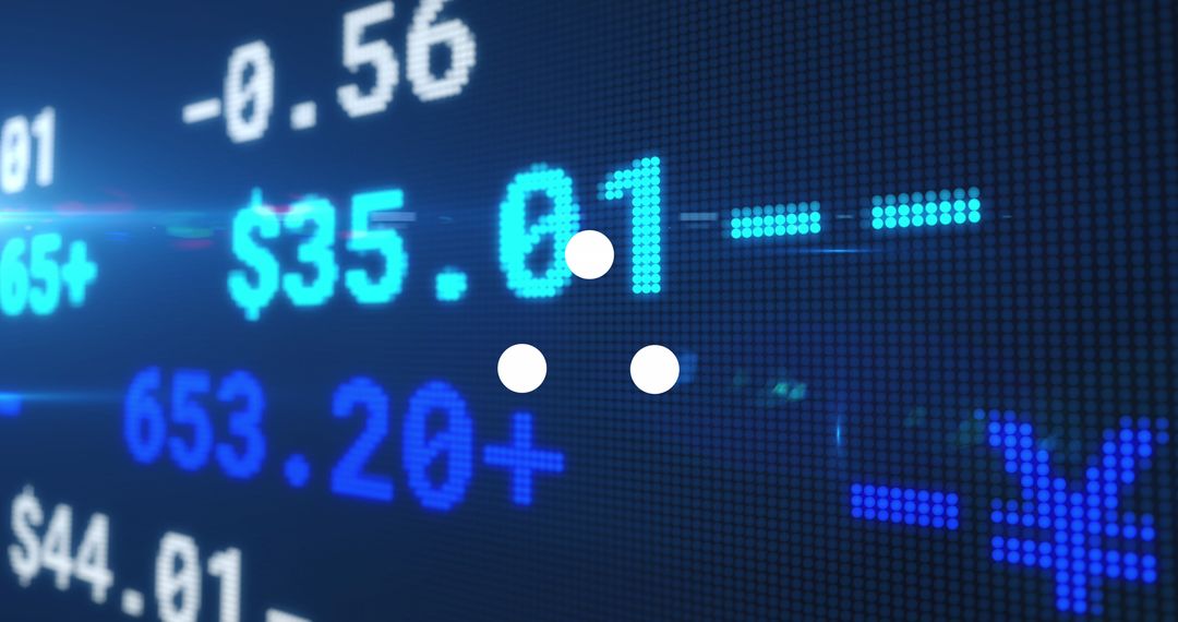 Stock Market Display with White Spot Aberration