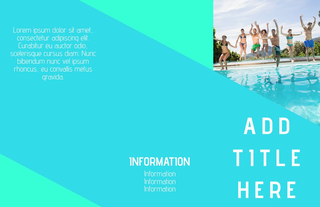 Group Enjoying Summer by Jumping in Pool for Ultimate Vacation Fun