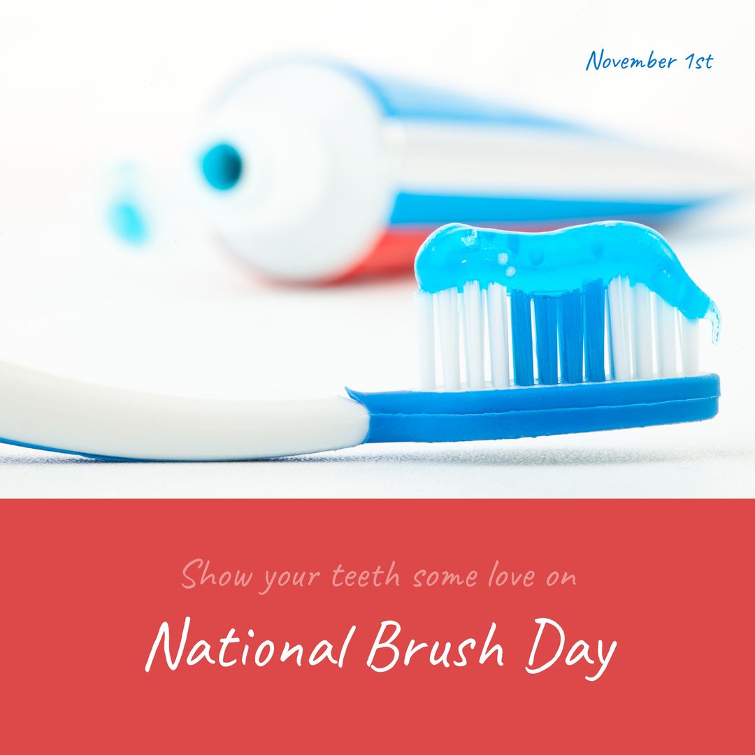 National Brush Day Celebration Toothpaste and Toothbrush - Download Free Stock Templates Pikwizard.com