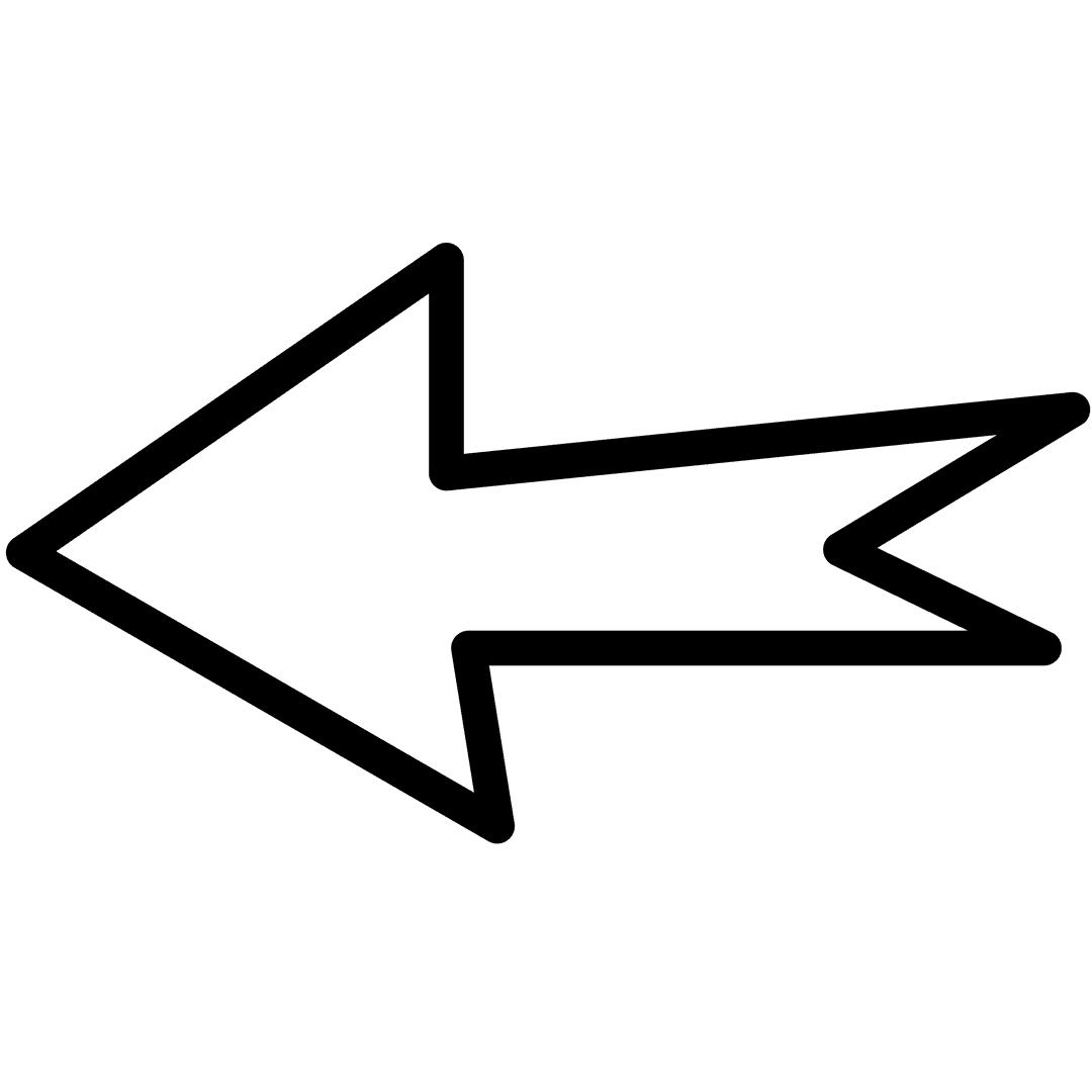 Black Arrow Illustration on Transparent Background for Directional Use