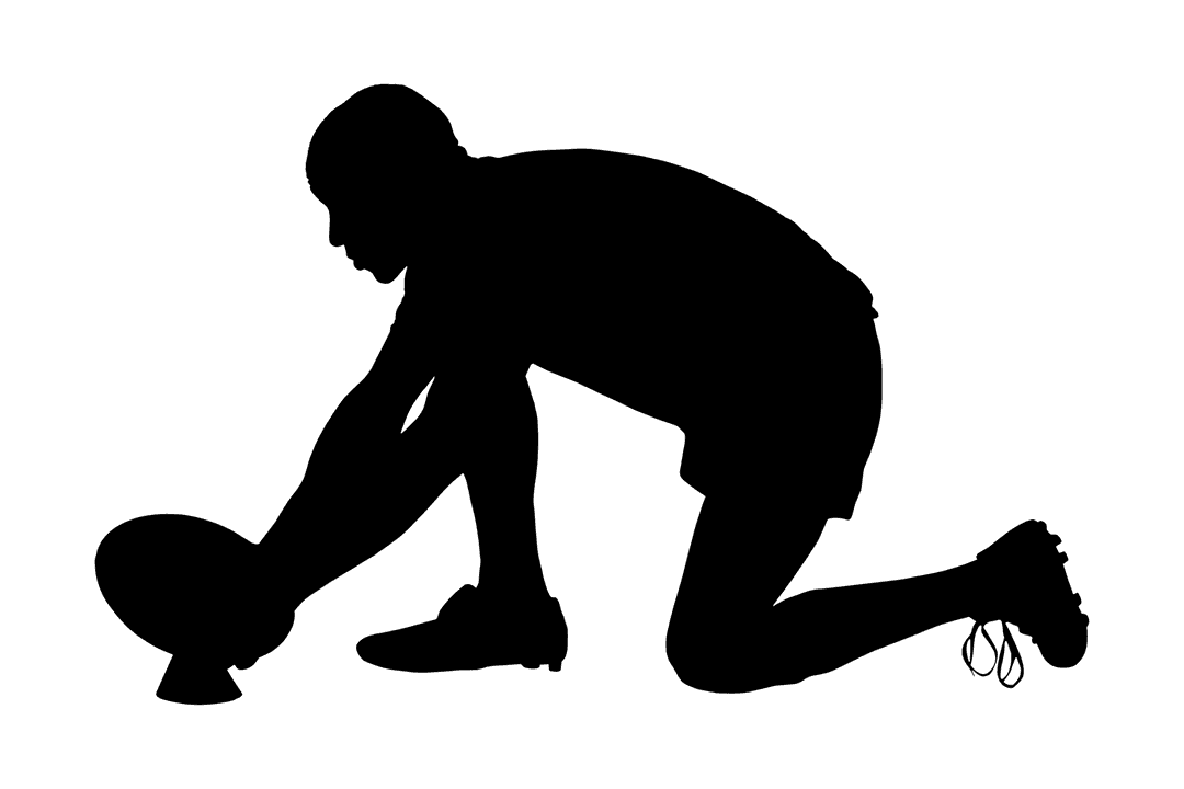 Transparent Silhouette of Male Rugby Player with Ball in Action