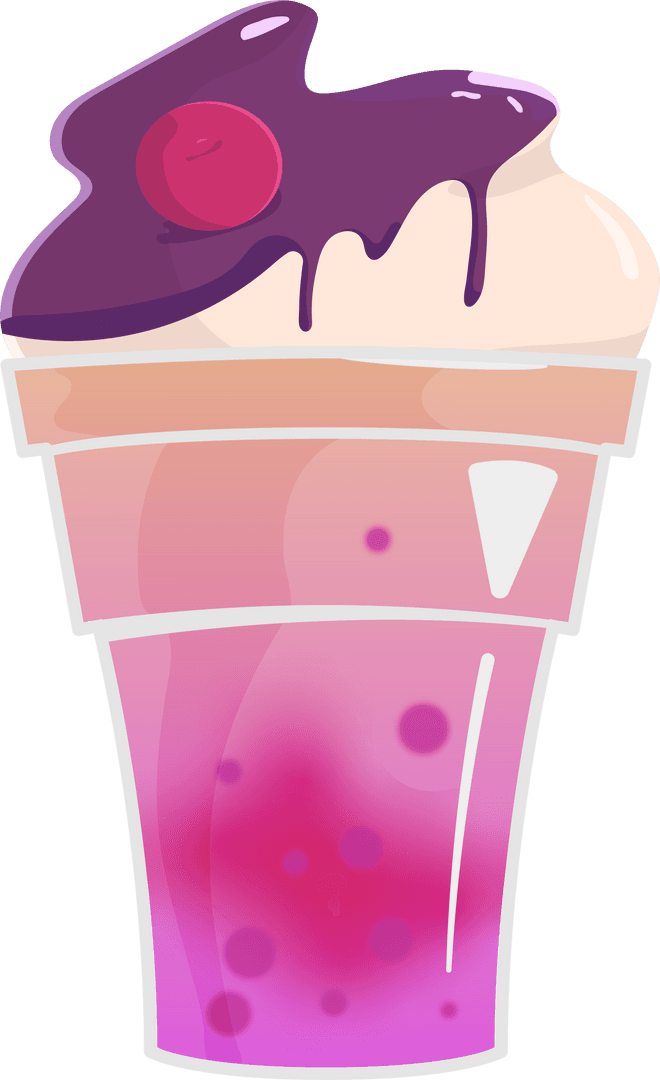 Transparent Bubble Drink in Decorative Flat Design Glass