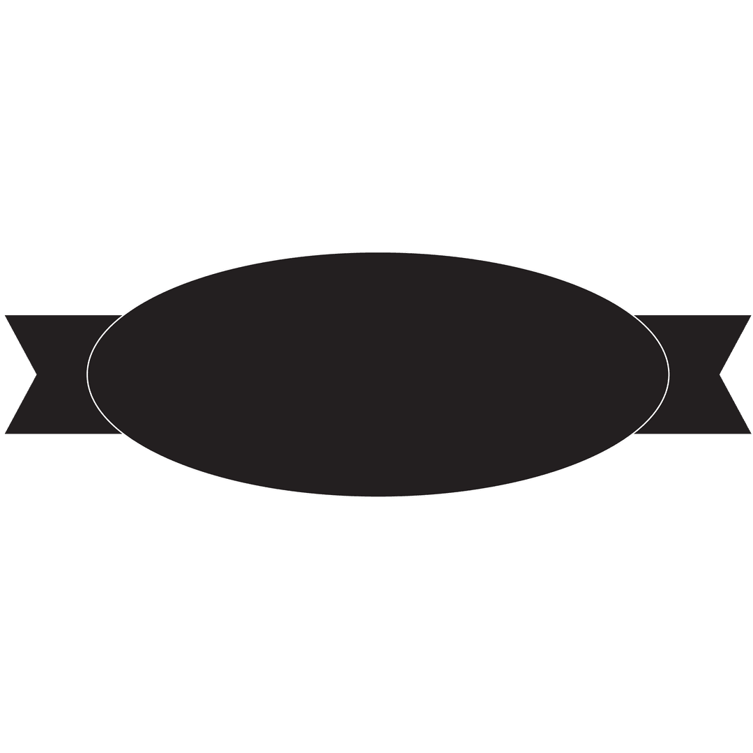 Black Oval Badge with Copy Space on Transparent Background