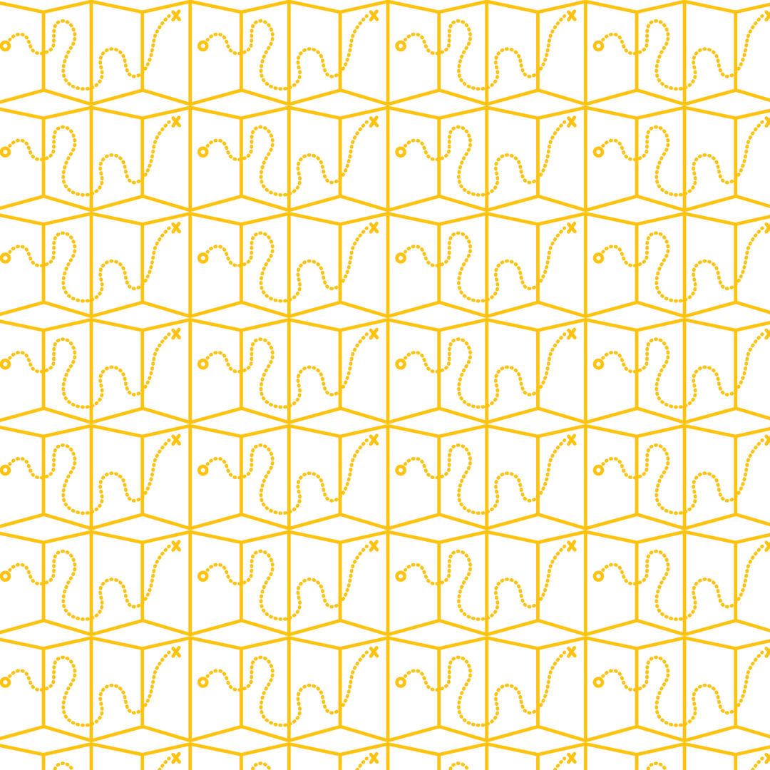 Geometric Abstract Yellow Line Pattern on Transparent Background