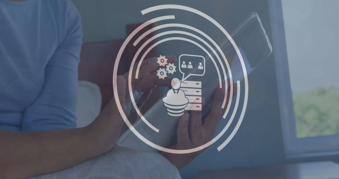 Digital Technology Illustration with User Interface