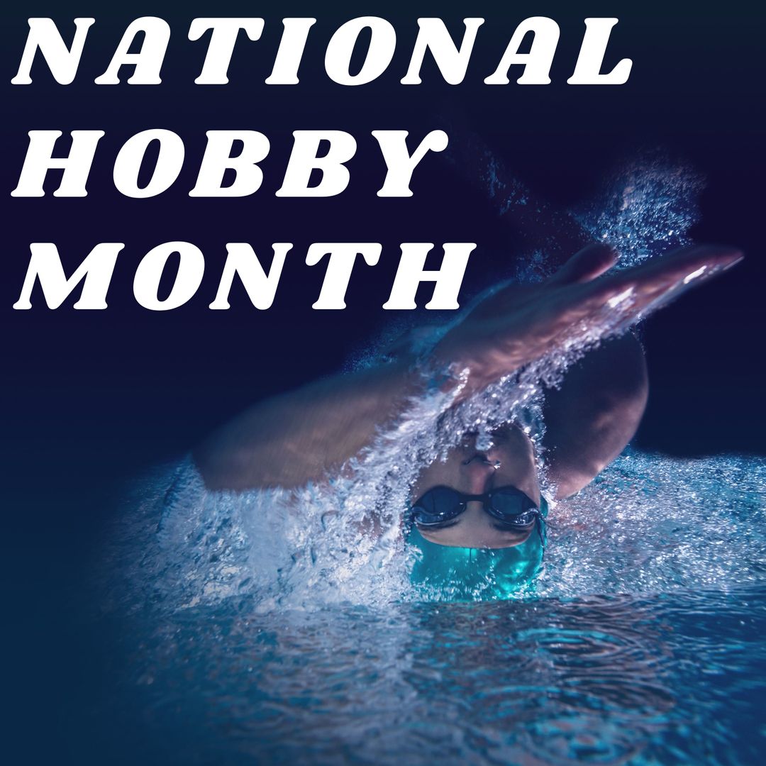 Swimmer Diving in Water Celebrating National Hobby Month - Download Free Stock Templates Pikwizard.com