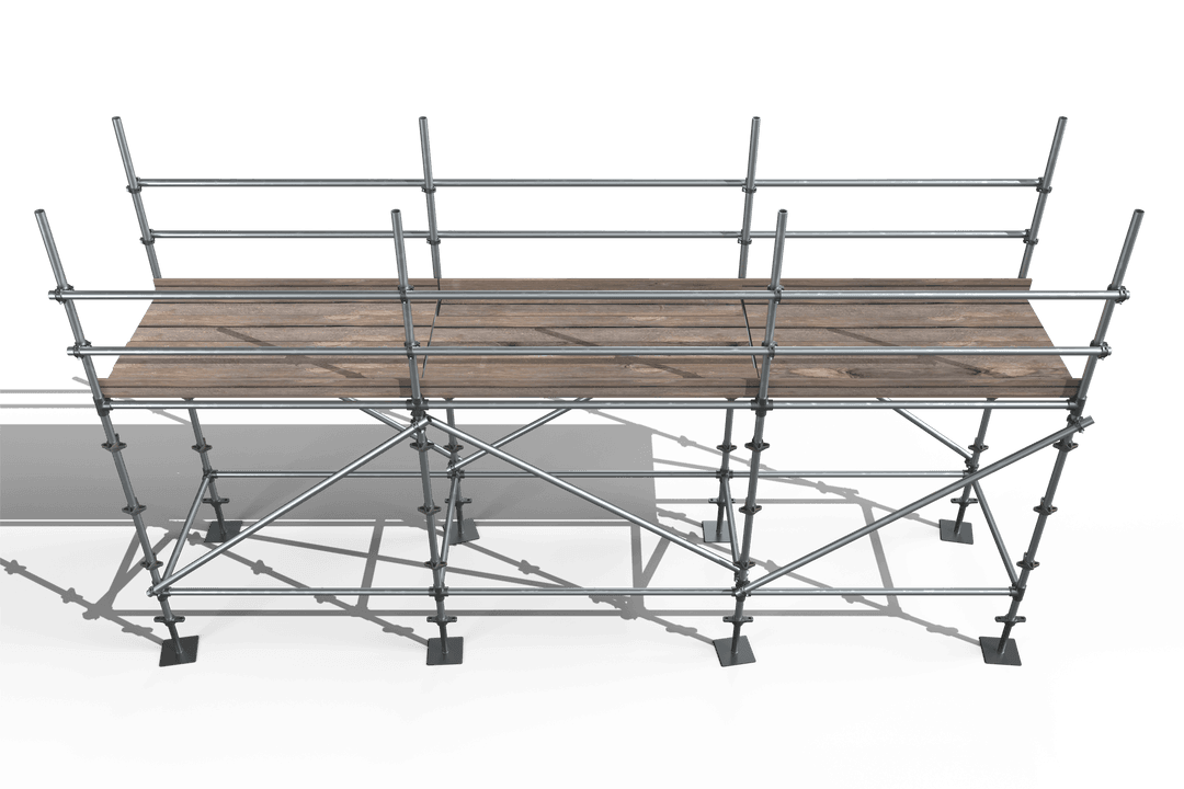 Transparent 3D Metal Scaffolding Structure with Shadow Effect