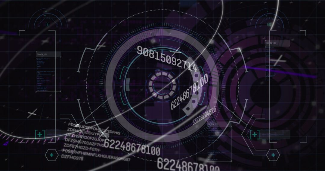 Abstract Futuristic Digital Interface with Rapidly Changing Numbers