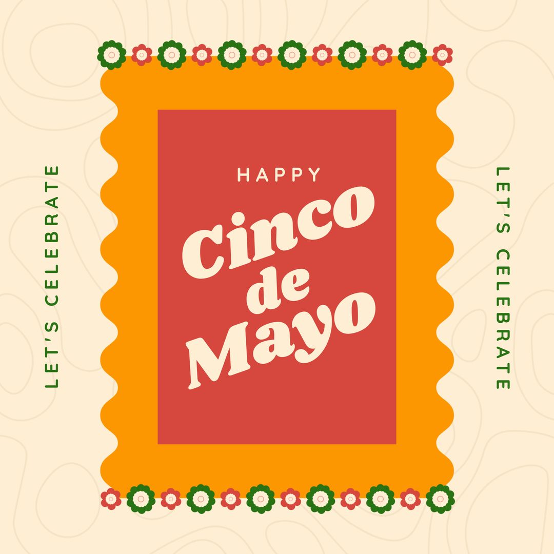 Festive Cinco de Mayo Card with Celebratory Text Border
