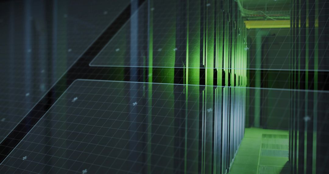 Green LED Server Racks in Modern Data Center