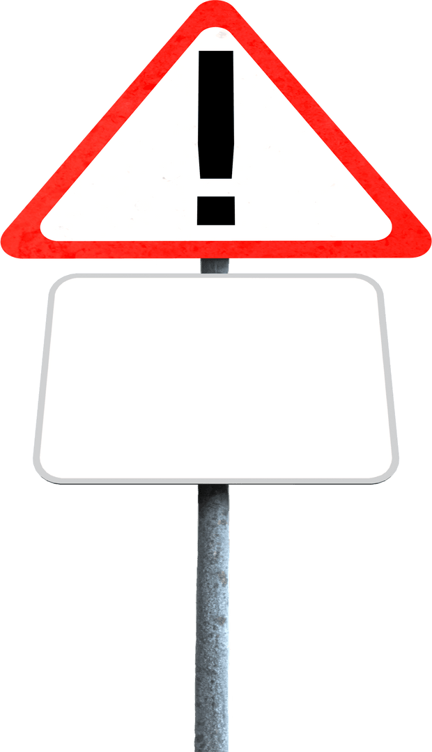 Red Warning Triangular Road Sign Transparent Background