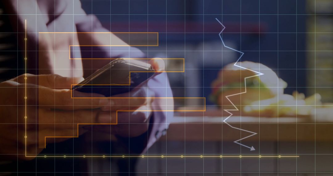 Businessperson Analyzing Data with Smartphone in Casual Cafe Environment