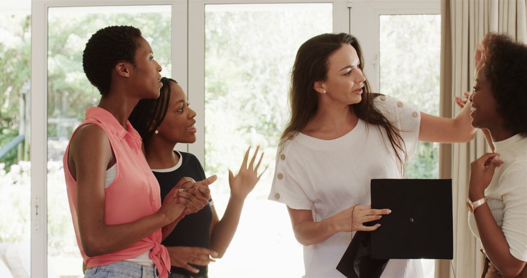 Diverse Women Collaborating Creatively at Home