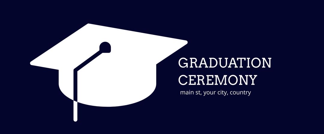 Graduation Ceremony Invitation with Cap Silhouette - Download Free Stock Templates Pikwizard.com