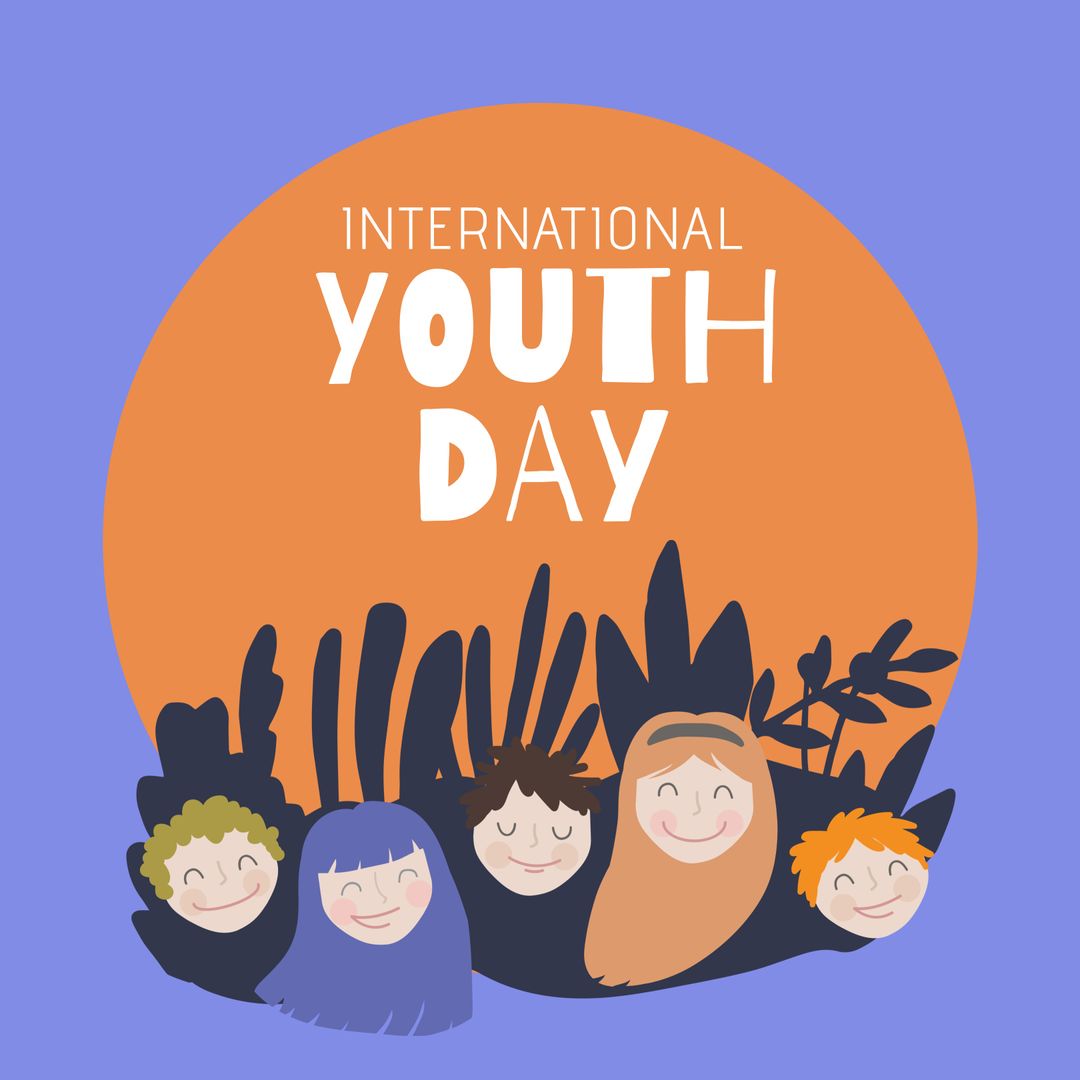 International Youth Day Celebration Illustration with Children