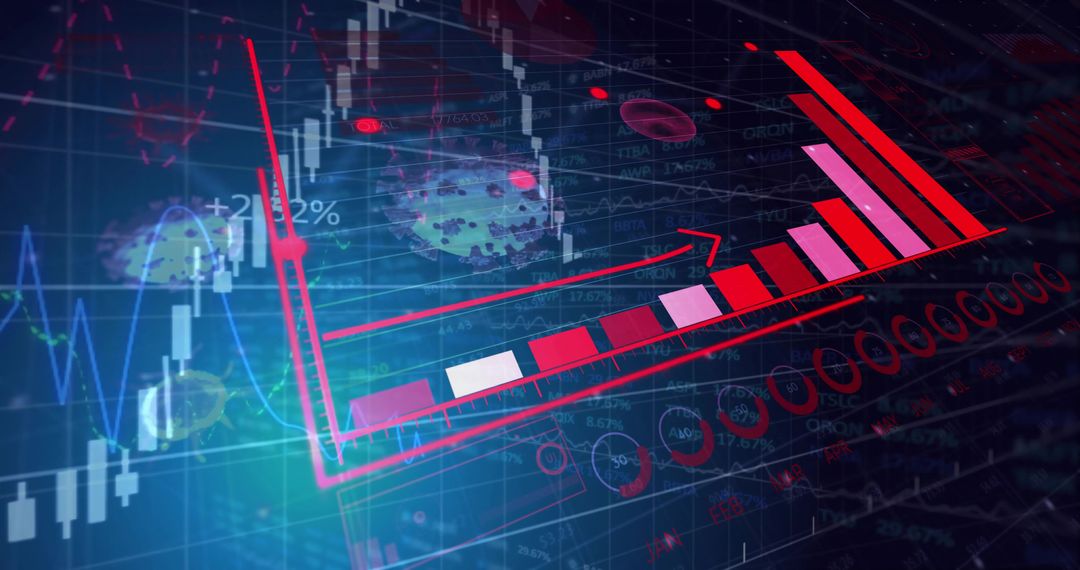 Rising Bar Chart Indicators in Financial Digital Interface