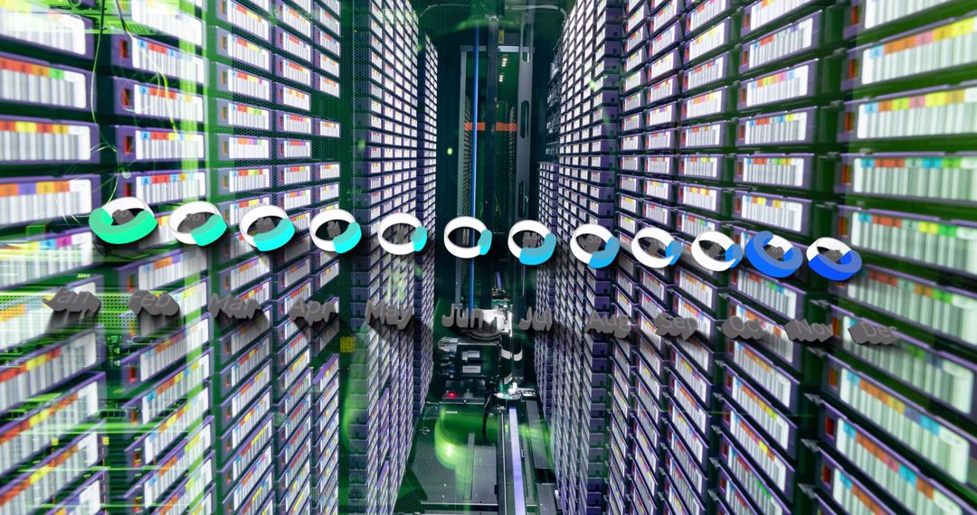 Innovative Data Processing Systems in High-Tech Server Room