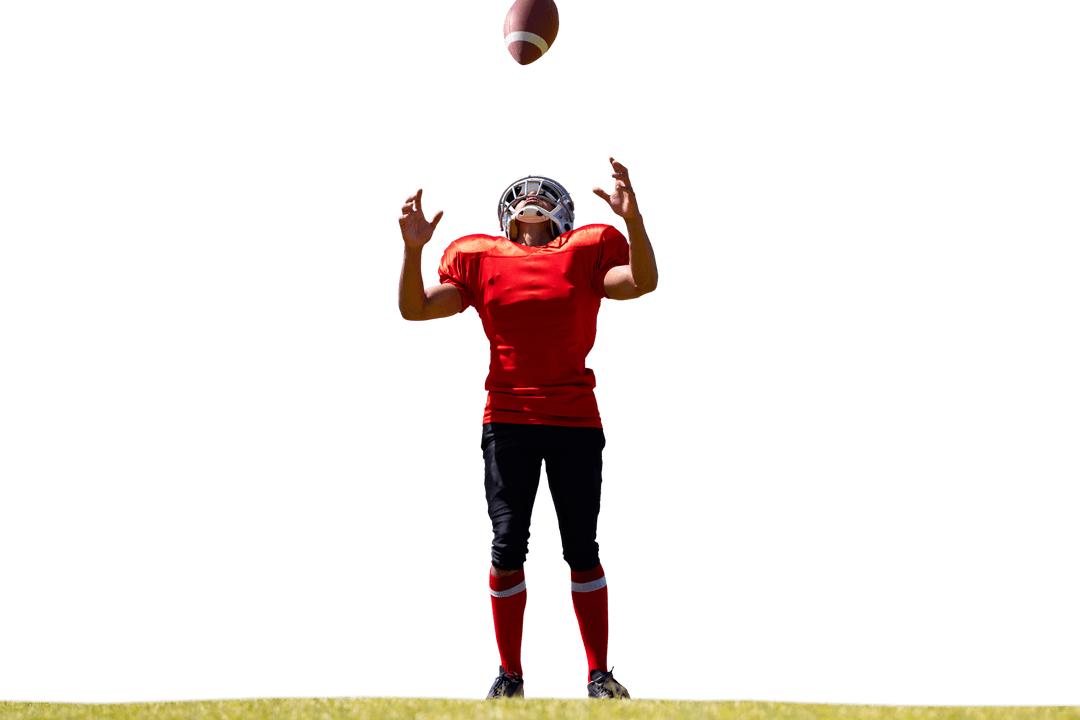 Hispanic Rugby Player Tossing Ball Transparent Background