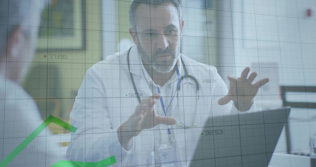 Doctor Explaining Digital Data in Medical Consultation Setting