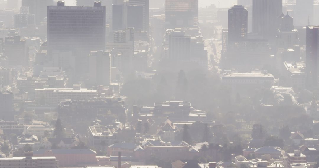 Hazy Urban Skyline Symbolizing Uncertainty and Challenges