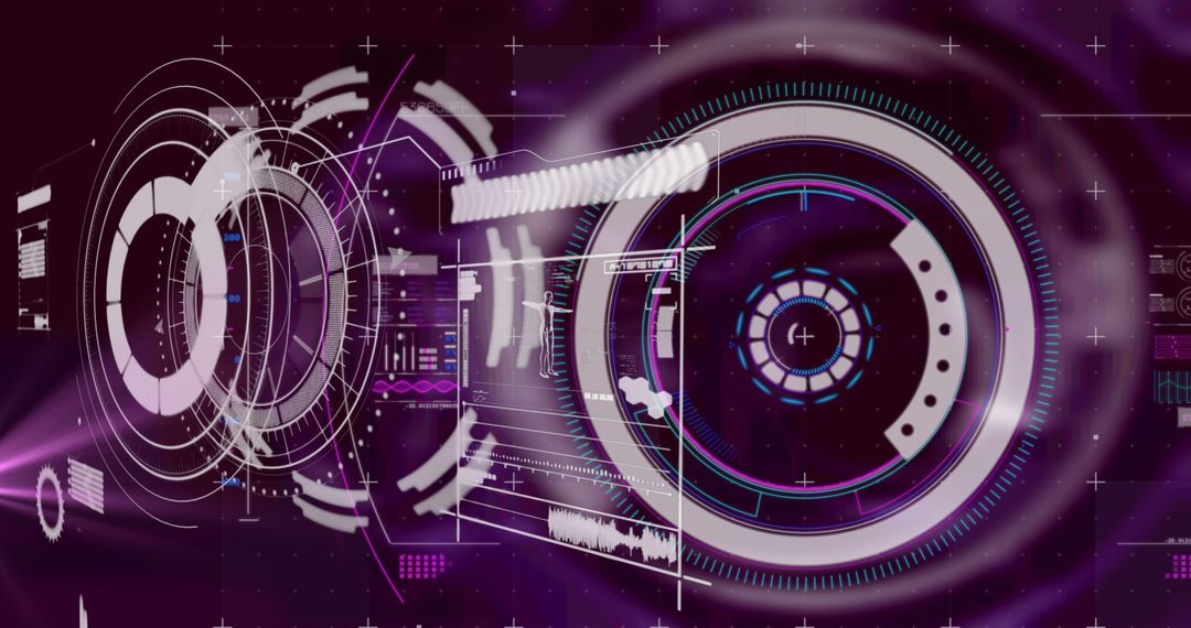 Futuristic Digital Data Processing Interface with Holographic Elements