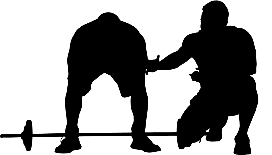 Dynamic Silhouette of Weightlifting on Transparent Background