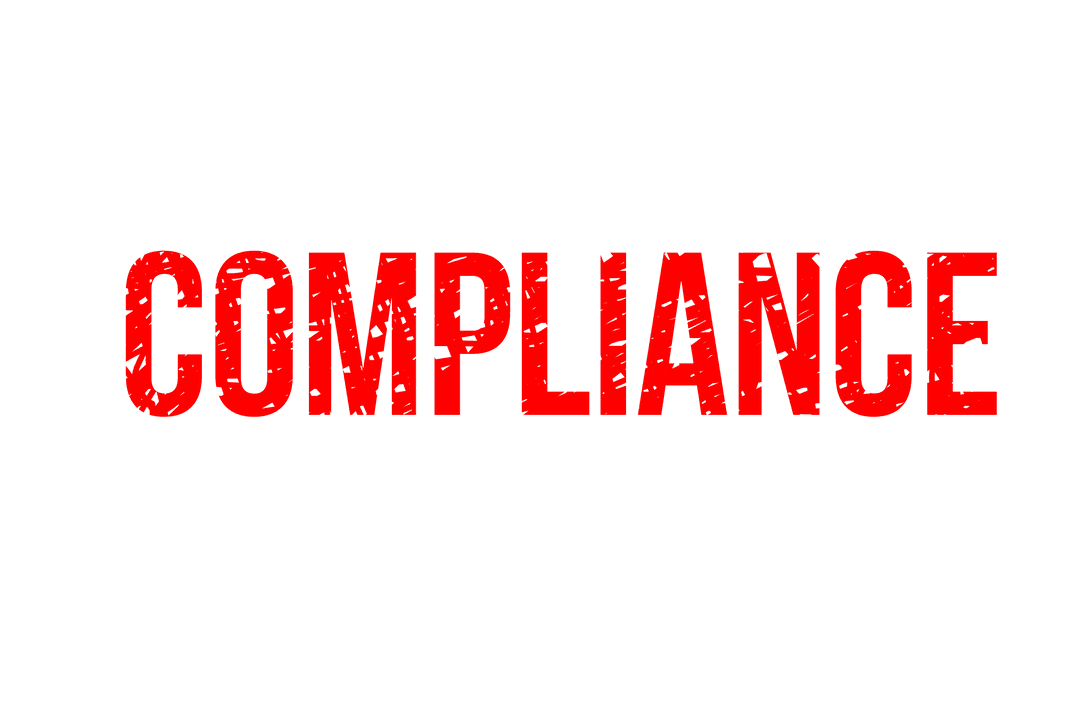 Red Compliance Text on Transparent Background Vector