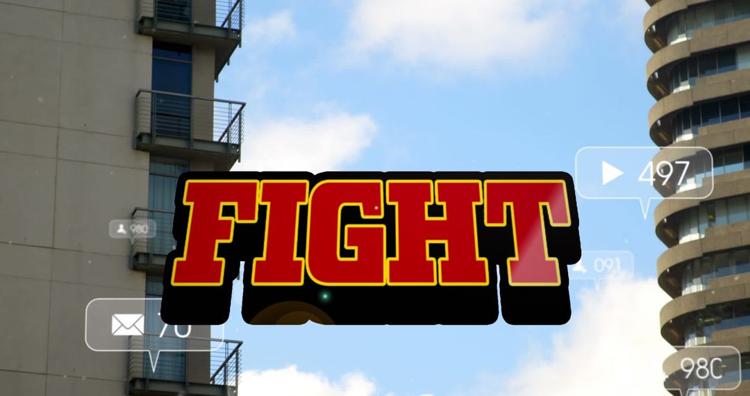 Fight Text and Social Media Notifications Over Cityscape