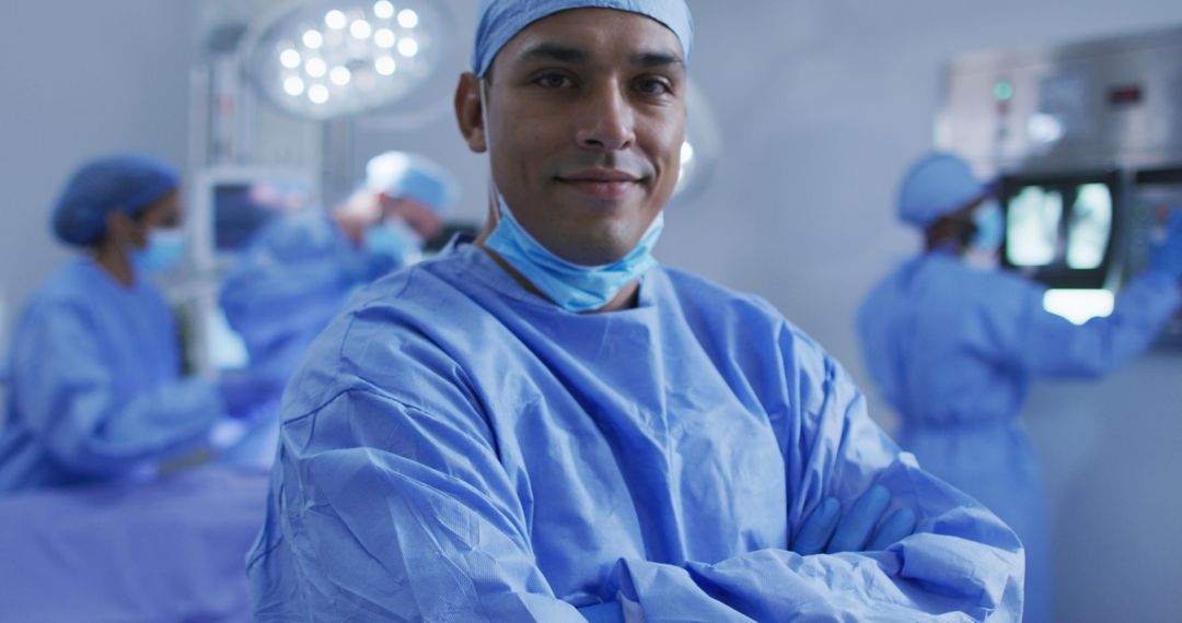 Confident Surgeon in Operating Room Wearing Scrubs - Free Images, Stock Photos and Pictures on Pikwizard.com