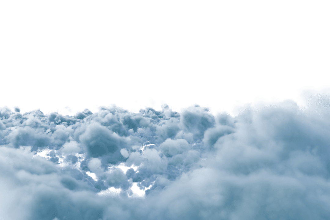 Floating Dark Cloudscape with Copy Space on Transparent Background