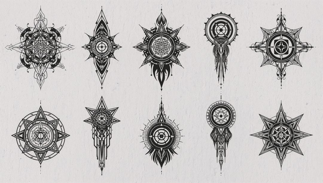 Intricate Mandala and Compass Rose Geometric Designs