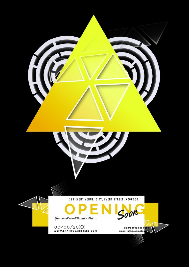 Bold Geometric Design for Grand Opening Event