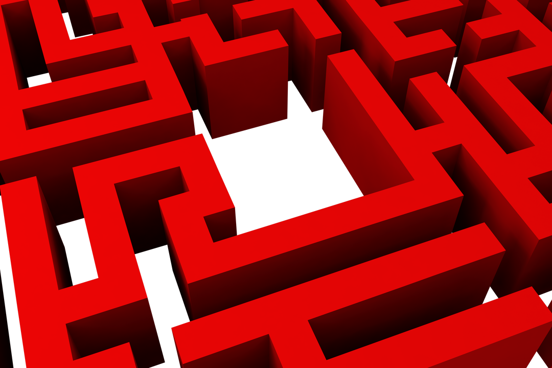 Red 3D Maze Illustration on Transparent Background - Download Free Stock Images Pikwizard.com