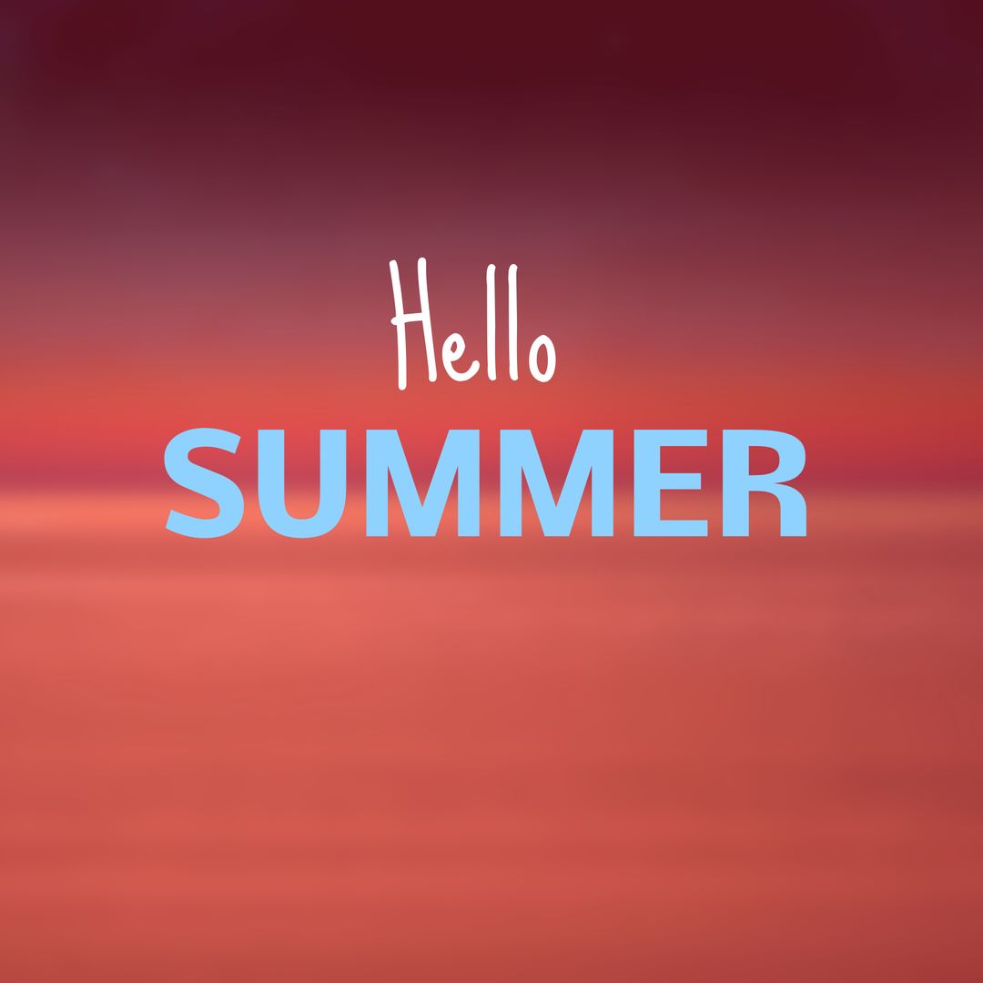 Vibrant Summer Greeting Against Sunset Sky