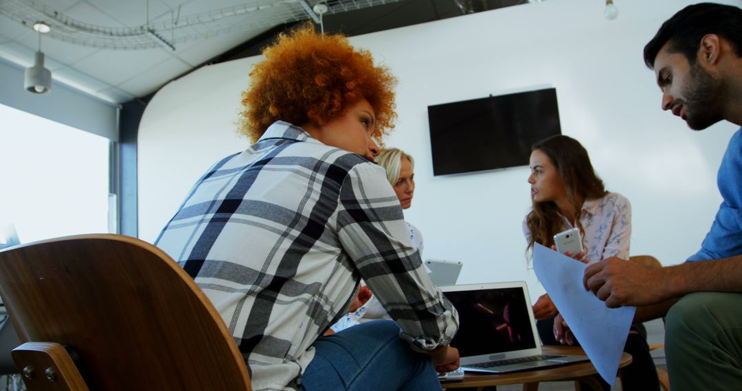 Team Collaboration in Modern Office with Ample Copy Space