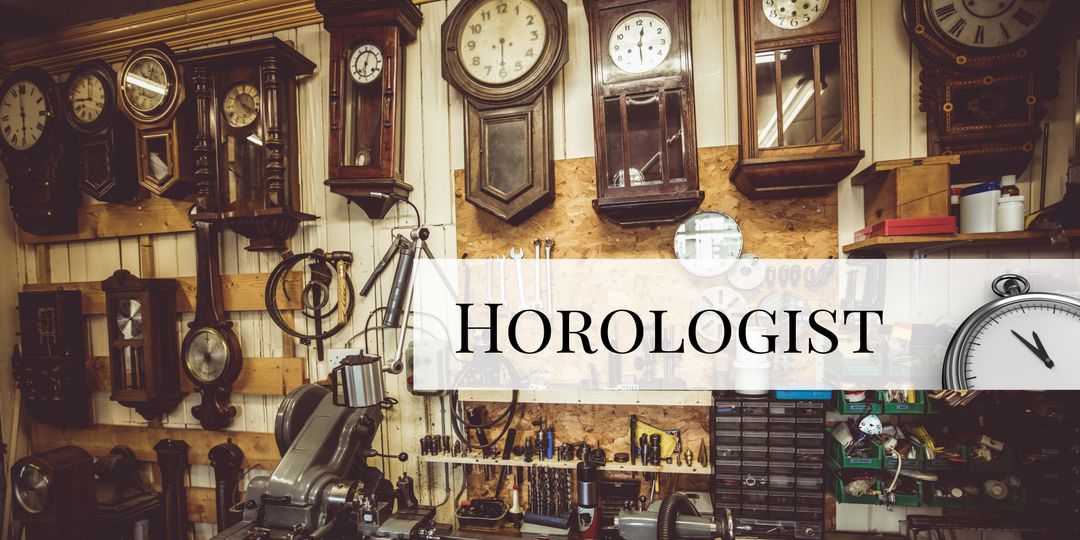 Intricate Watchmaking Workshop with Vintage Clocks on Wall