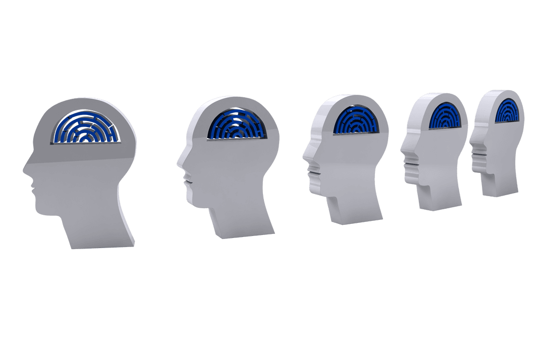 Digital Heads with Maze Inside on Transparent Background - Download Free Stock Images Pikwizard.com