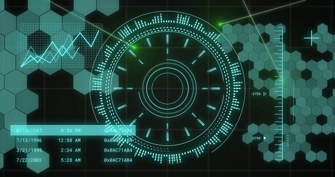 Futuristic Data Interface with Digital Analysis Display