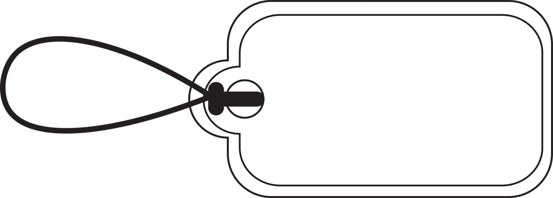 Transparent Gift Tag Illustration with Blank White Label and String