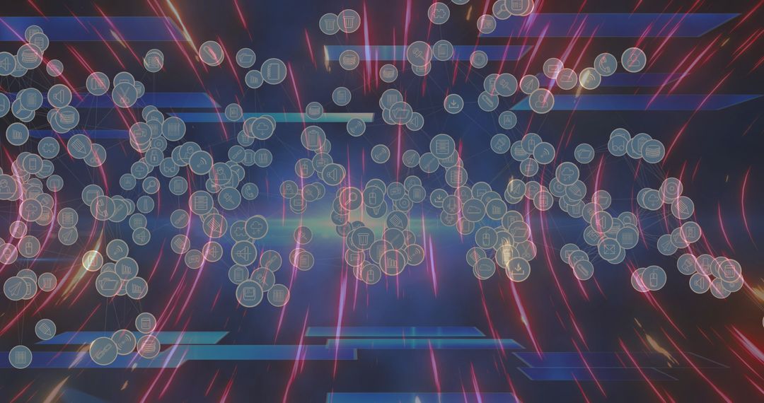 Futuristic Digital Network with Dynamic Light Streaks