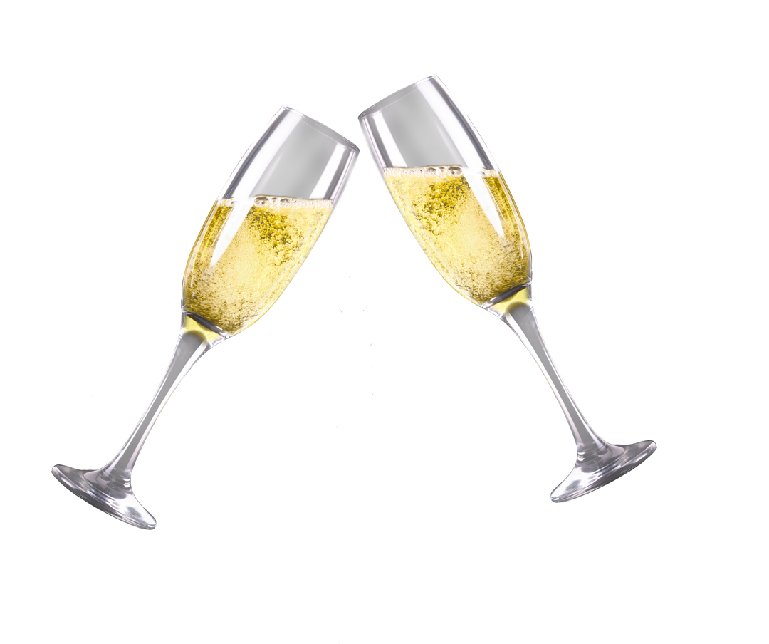 Champagne Toast Glasses on Transparent Background Celebration Vector - Download Free Stock Images Pikwizard.com