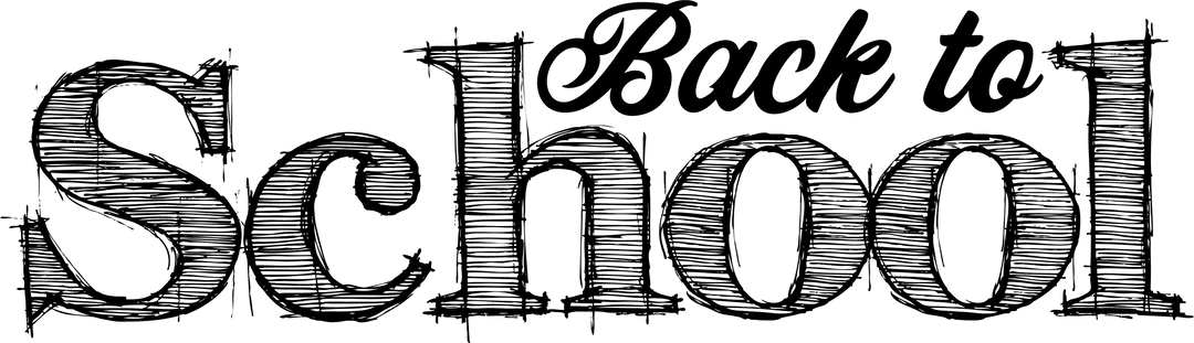 Transparent Pencil Drawing of Back to School Text