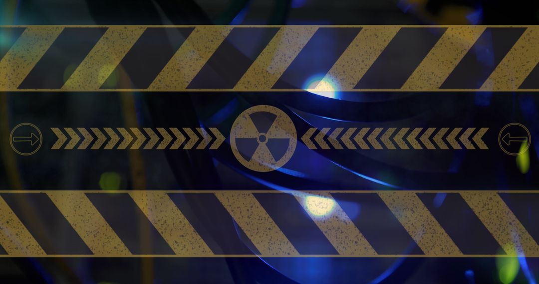 Nuclear Warning Symbol in Dimly Lit Server Room