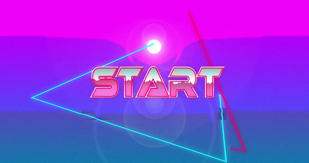 Retro Futuristic Game Graphics with Geometric Design