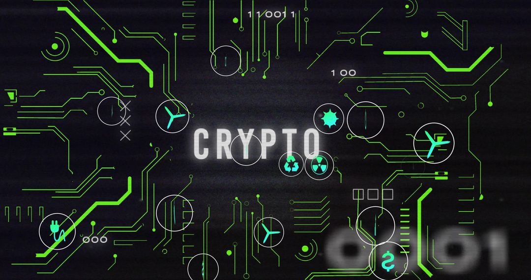Futuristic Digital Crypto Interface with Glowing Elements