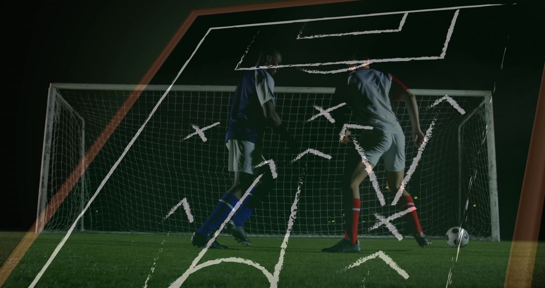 Soccer Strategy Overlaying Game Play Under Stadium Lights