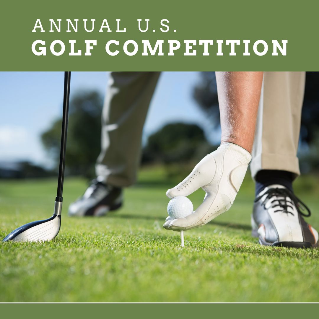 Golfer Preparing for Tee Shot During US Competition